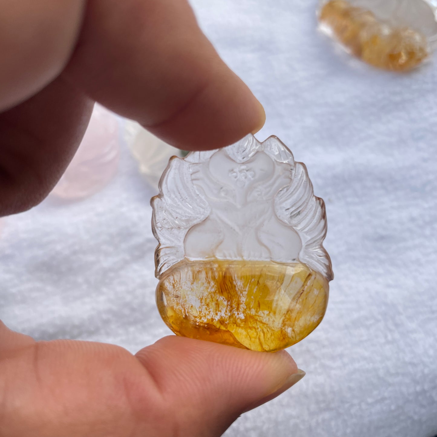 Golden healer nine tail fox pendant