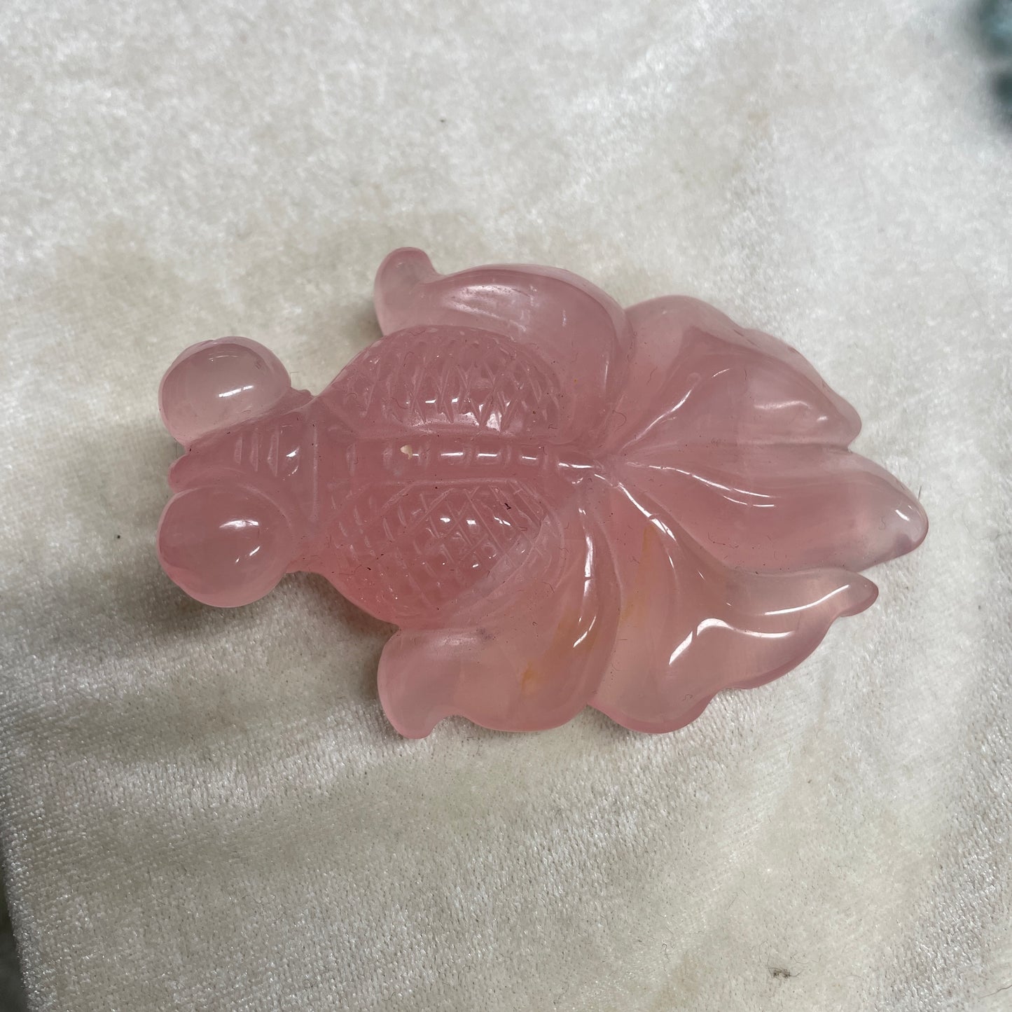 Rose quartz golden fish