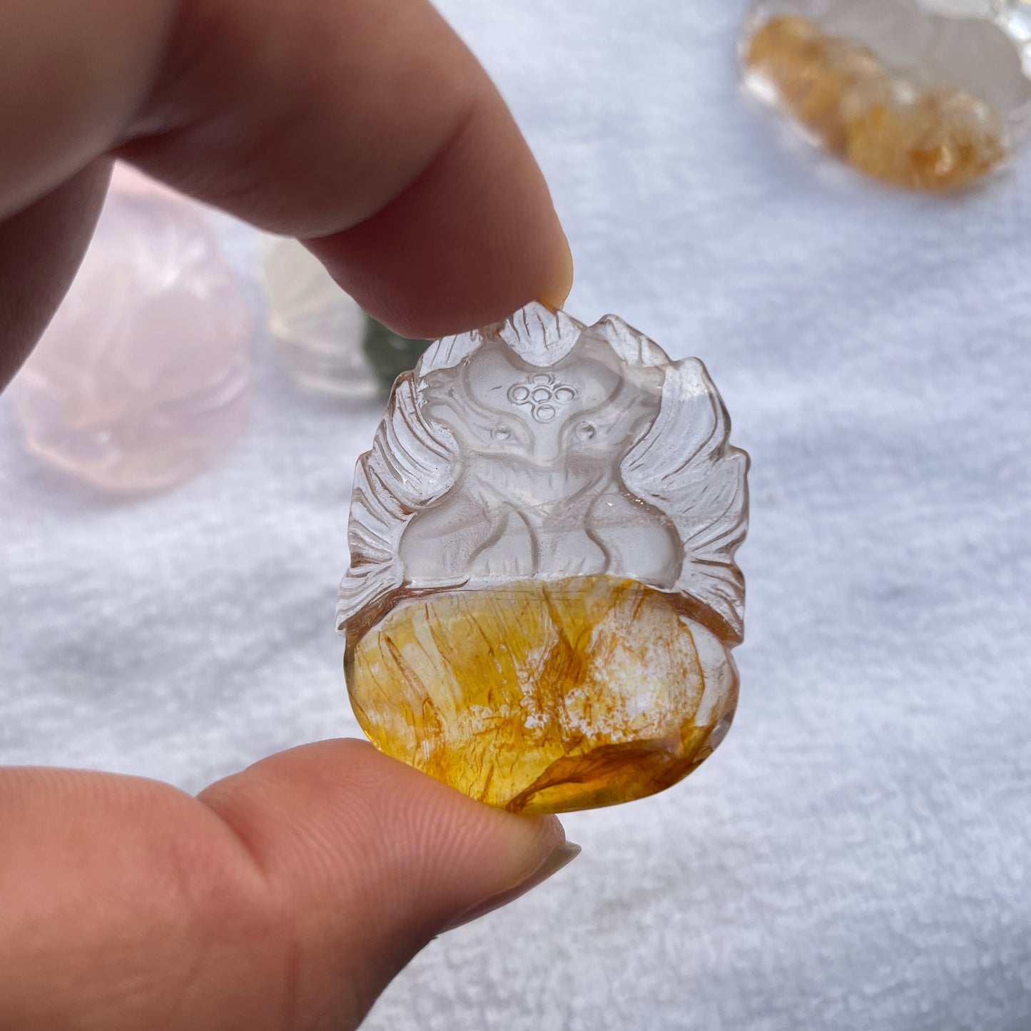 Golden healer nine tail fox pendant