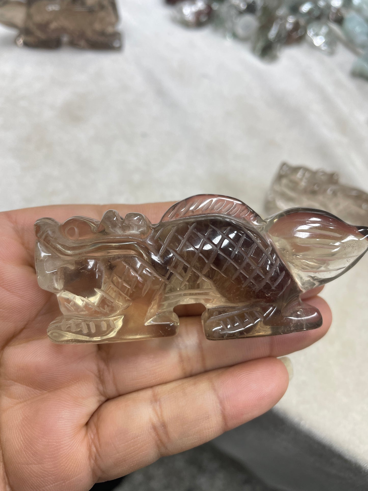 Smoky dragon carvings