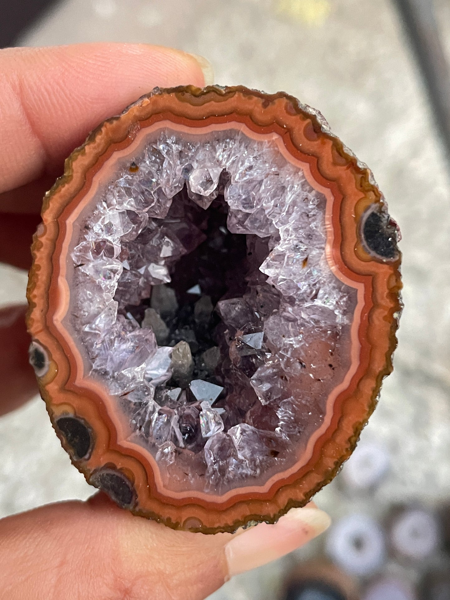 Pink zhanguo agate pairs