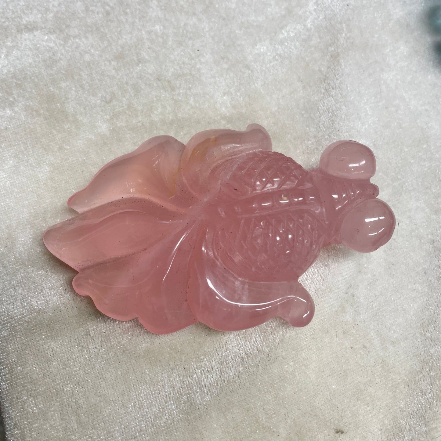 Rose quartz golden fish