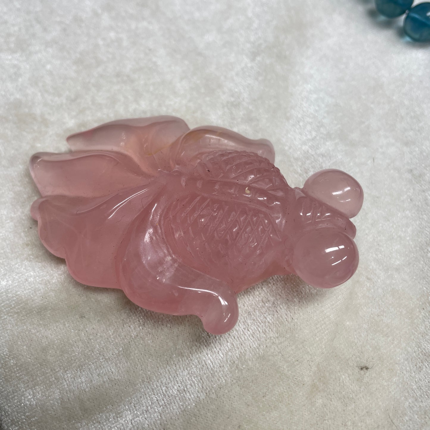 Rose quartz golden fish