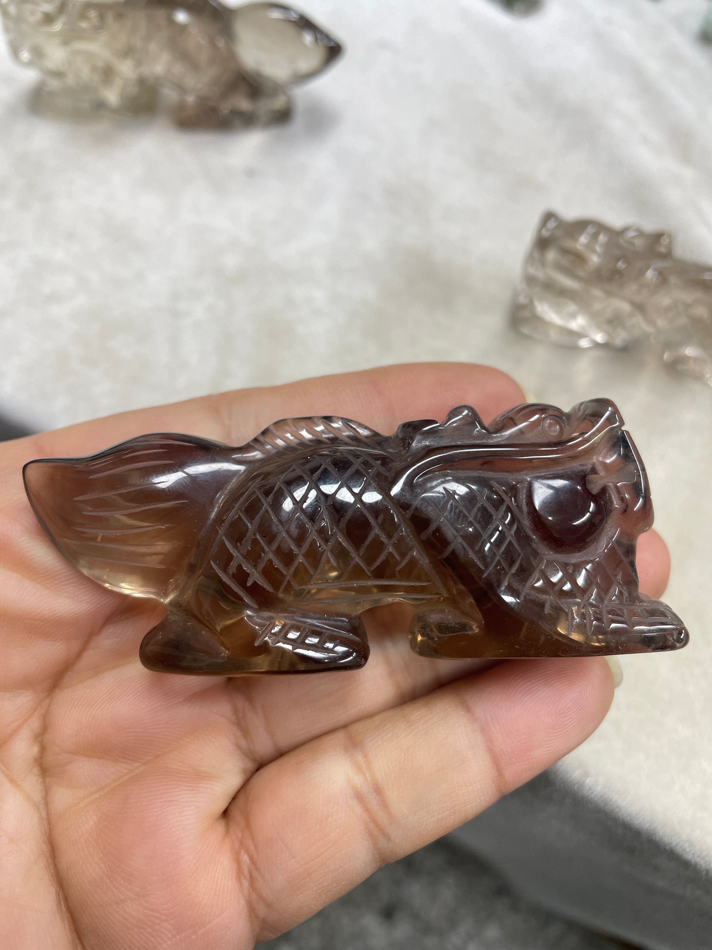 Smoky dragon carvings