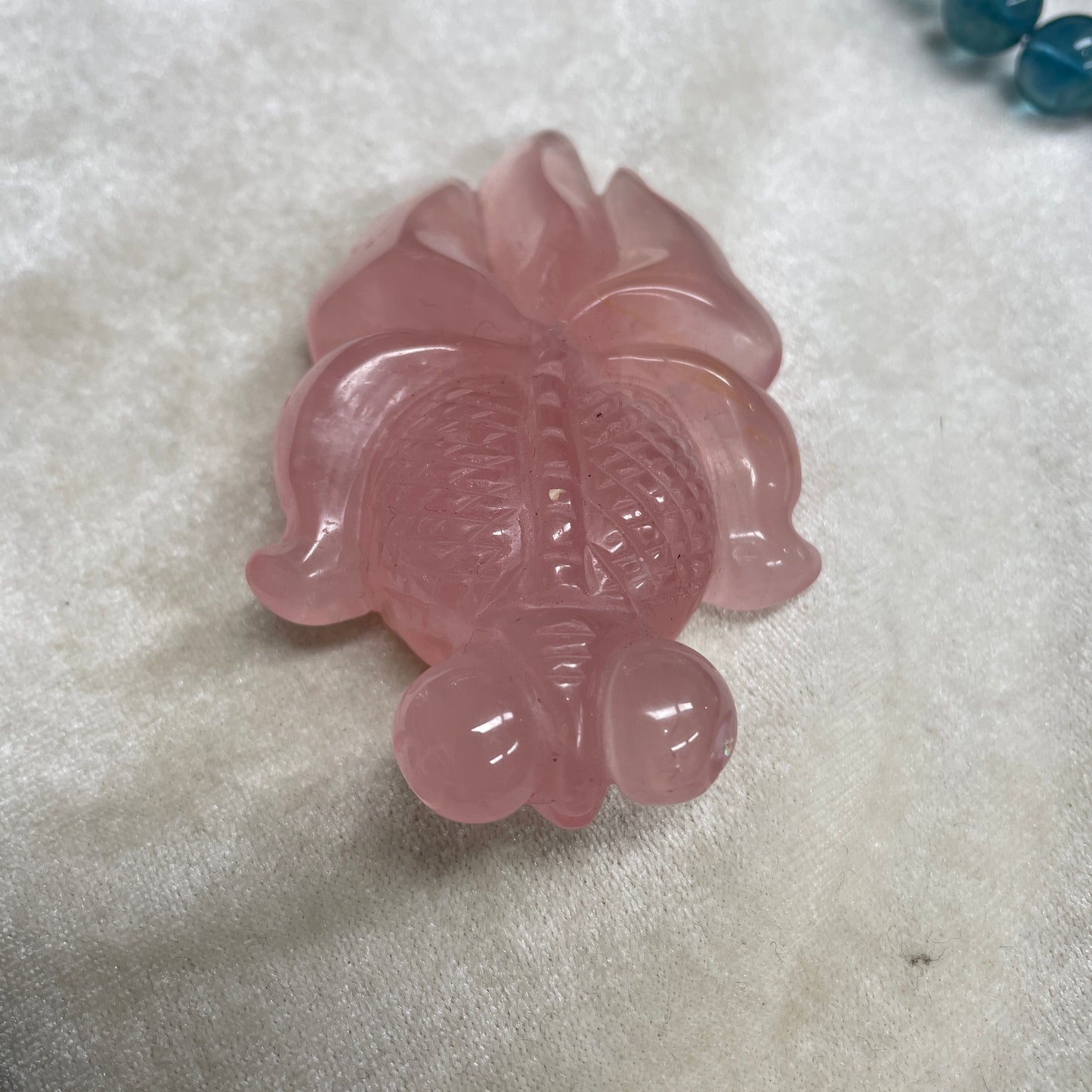 Rose quartz golden fish