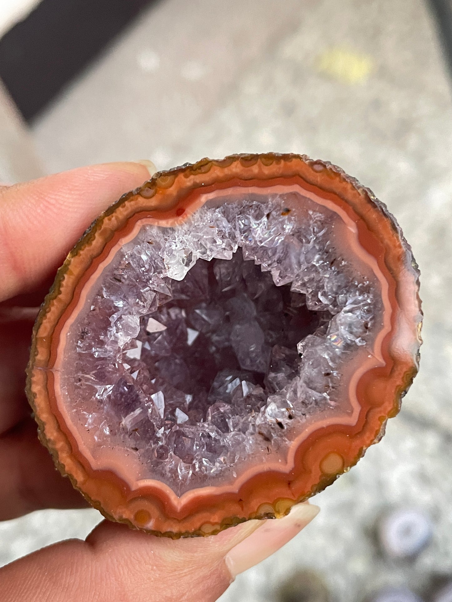 Pink zhanguo agate pairs