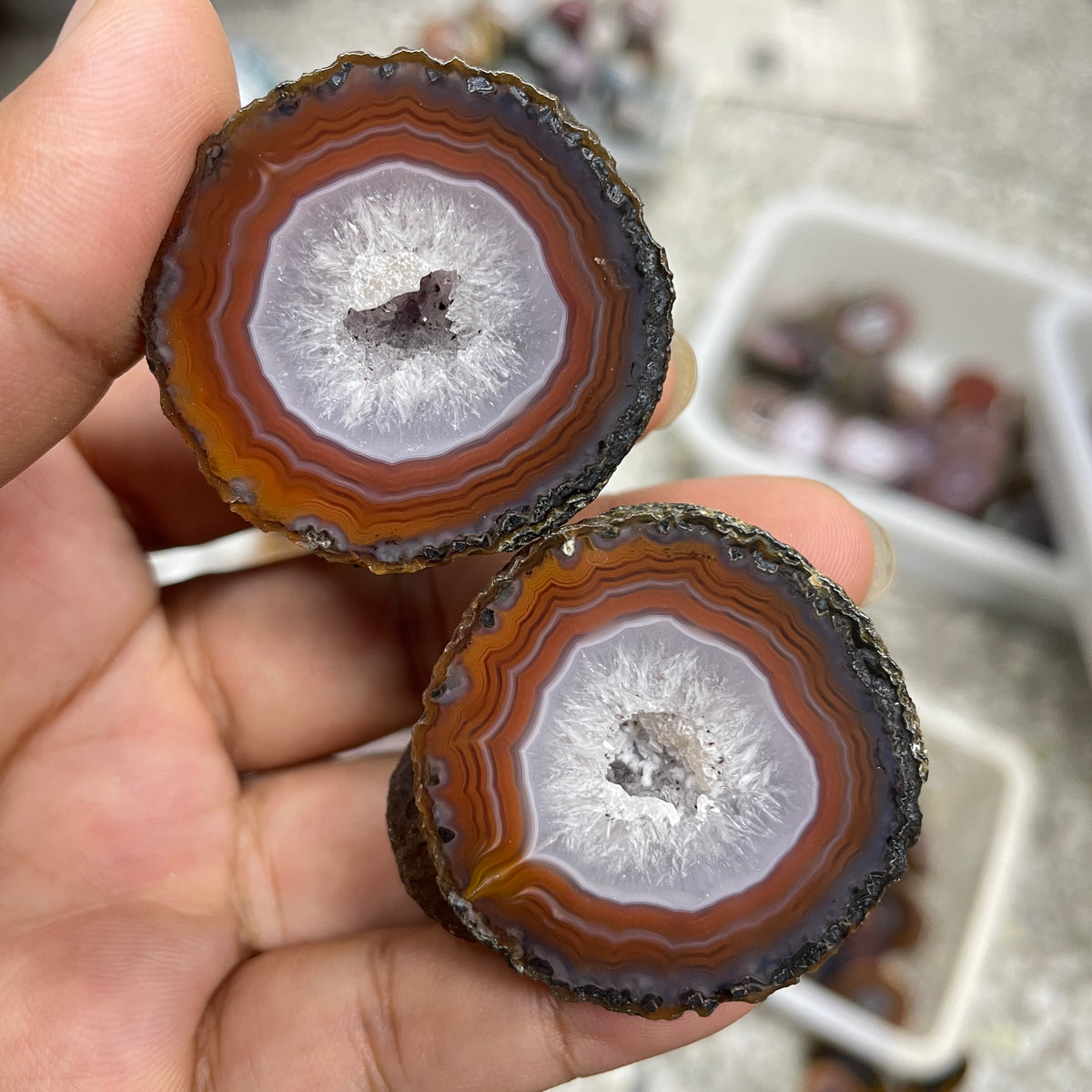 Zhanguo agate stone agate pair