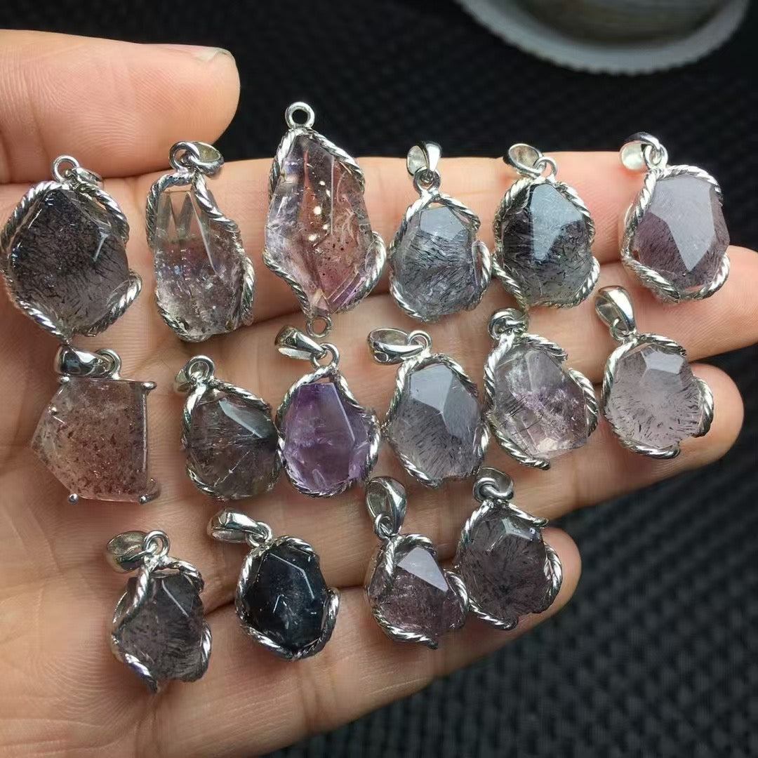 Mini agate geode pendant