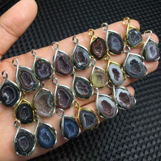 Mini agate geode pendant