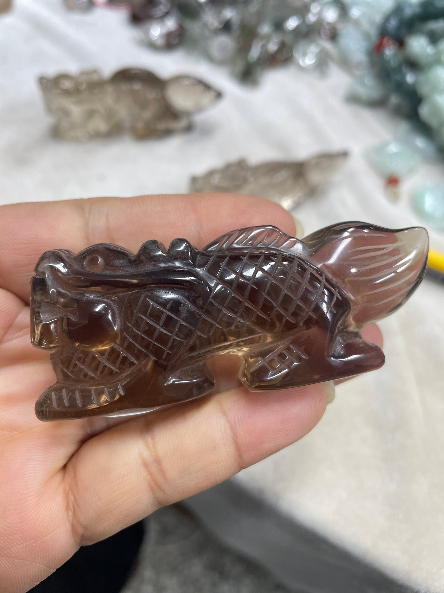 Smoky dragon carvings