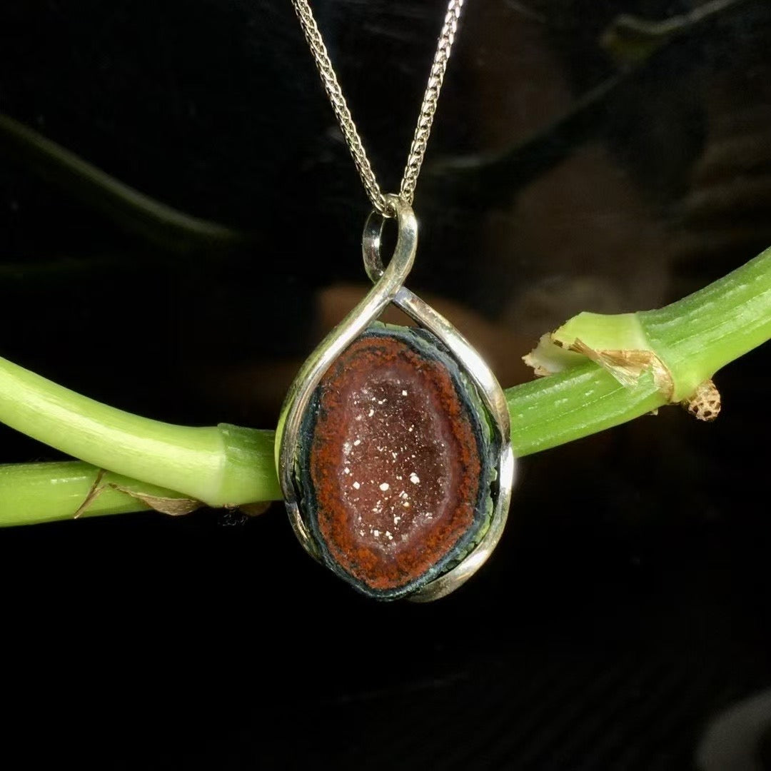 Mini agate geode pendant