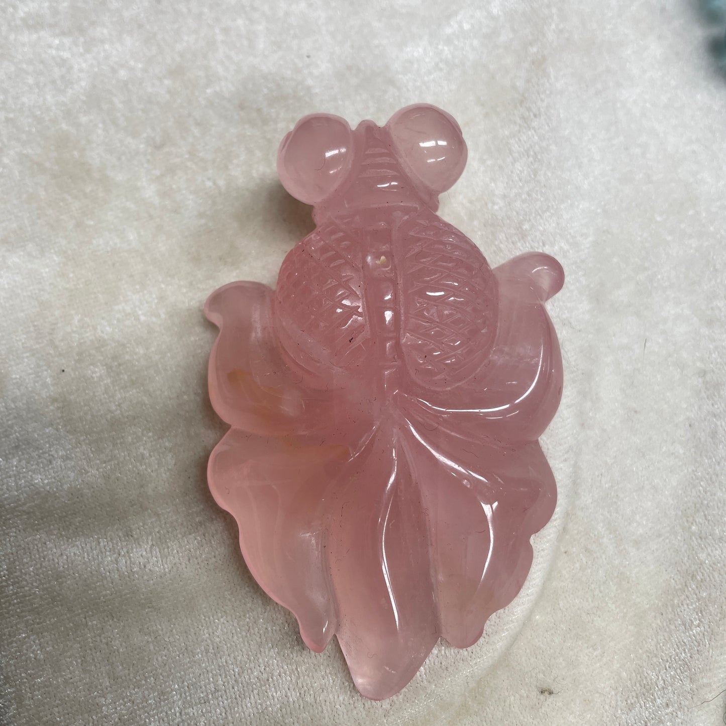 Rose quartz golden fish