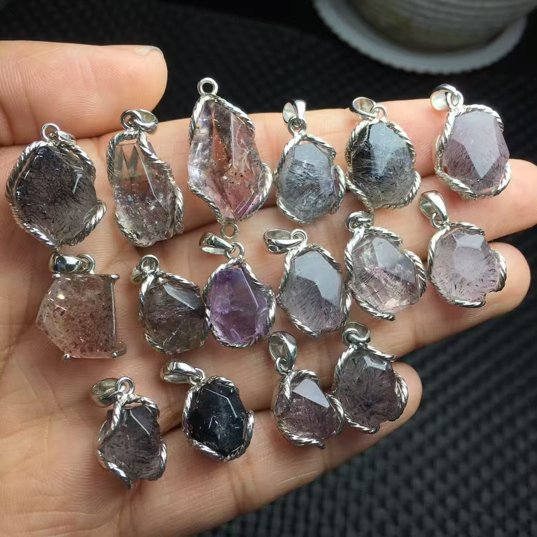 Mini agate geode pendant