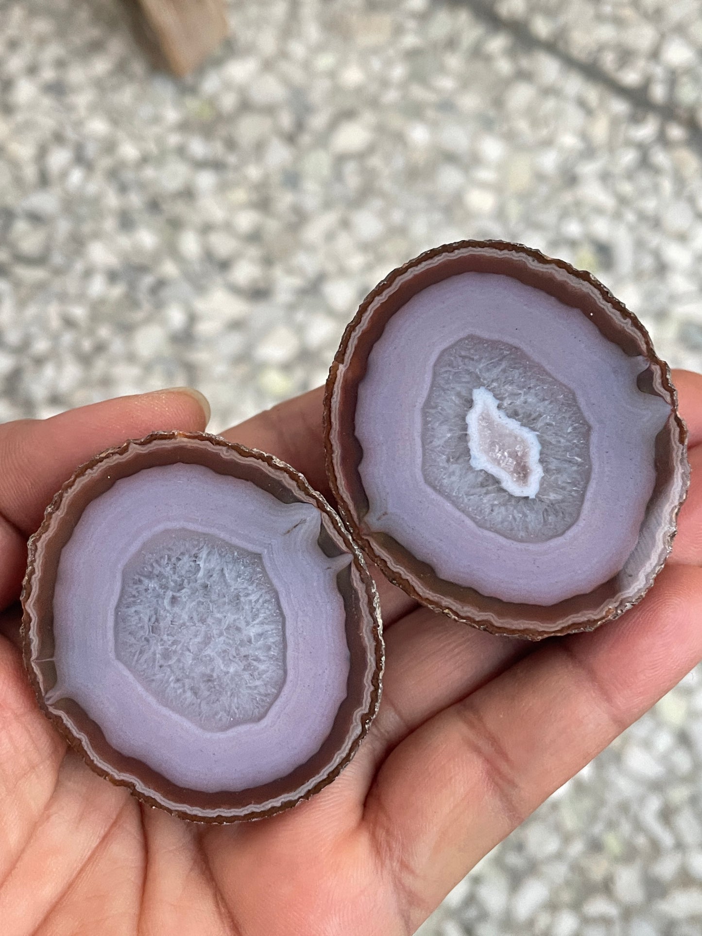 Pink zhanguo agate pairs