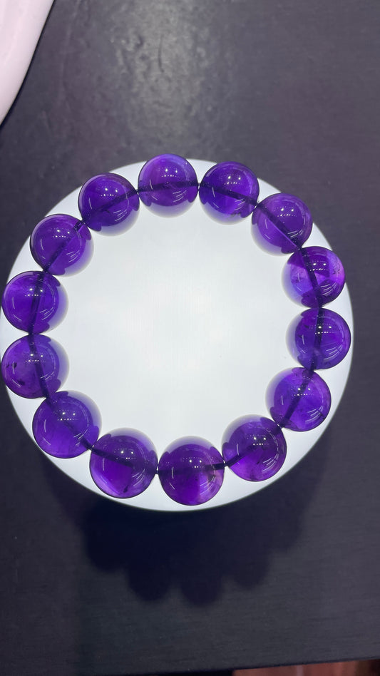 Fluorite bracelet blue rainbow and purple color