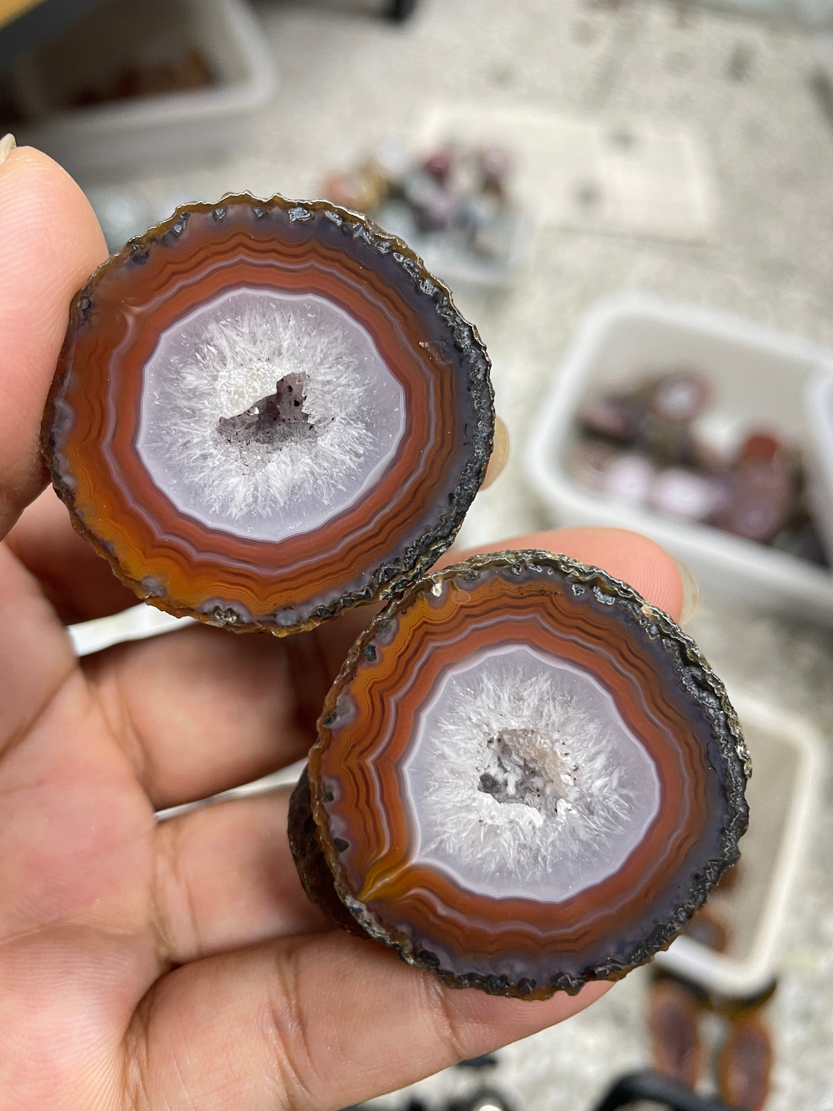 Zhanguo agate stone agate pair