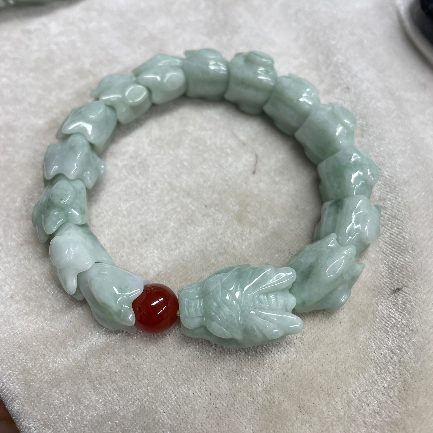Jadeite bracelet with dragon head