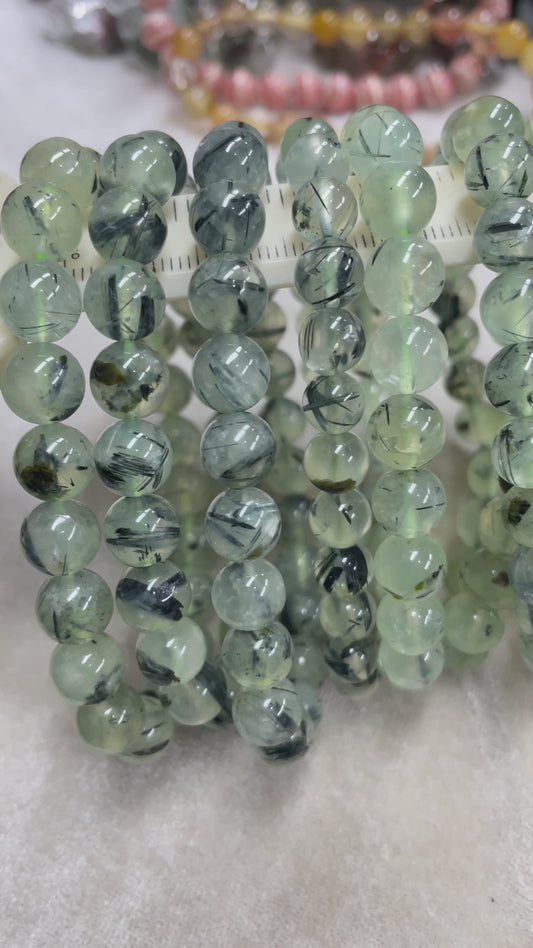 Crystal bracelets prehnite bracelets